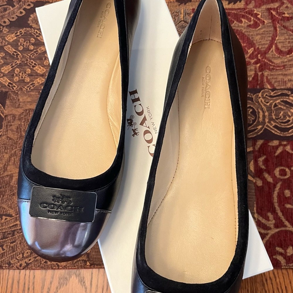 Coach ULMA SFT lambskin/mir MET Women’s shoes flats Size 9.5 M new in Box - Picture 6 of 15